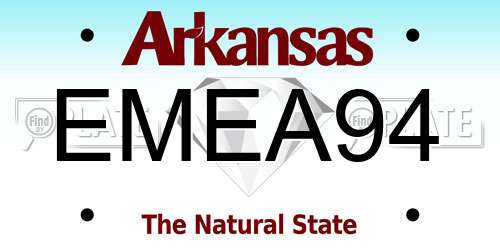 EMEA94 Arkansas License Plate