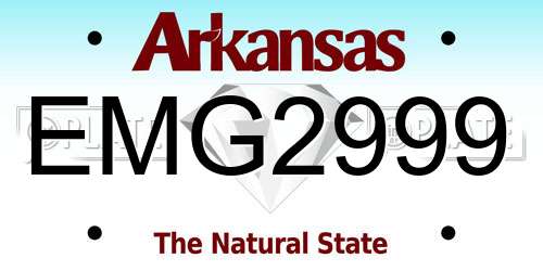EMG2999 Arkansas License Plate
