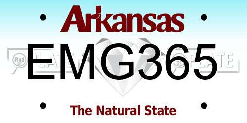 EMG365 Arkansas License Plate