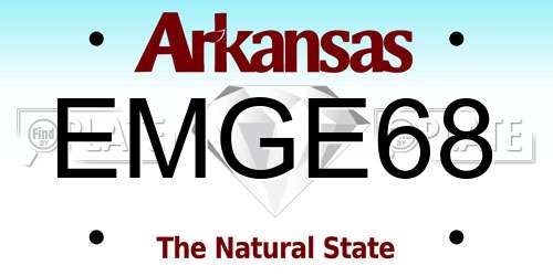 EMGE68 Arkansas License Plate