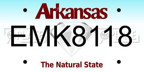EMK8118 Arkansas License Plate