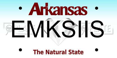 EMKSIIS Arkansas License Plate