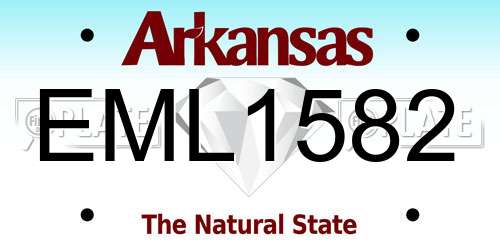 EML1582 Arkansas License Plate