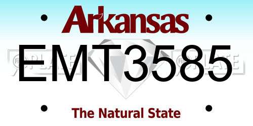 EMT3585 Arkansas License Plate