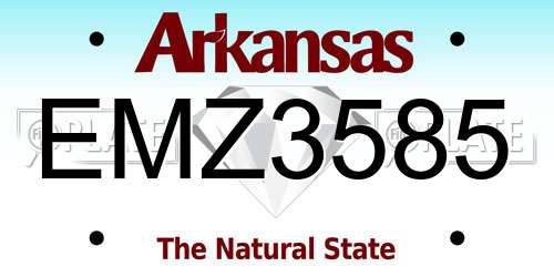 EMZ3585 Arkansas License Plate