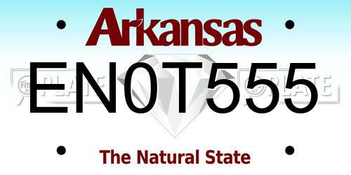 EN0T555 Arkansas License Plate