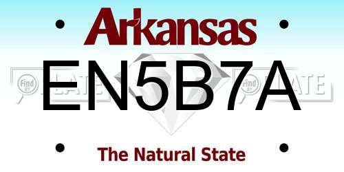 EN5B7A Arkansas License Plate