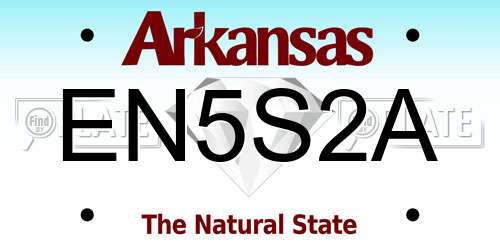 EN5S2A Arkansas License Plate