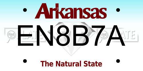 EN8B7A Arkansas License Plate