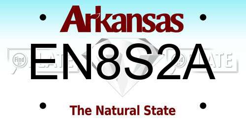EN8S2A Arkansas License Plate