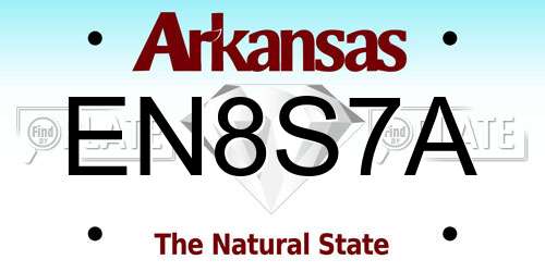 EN8S7A Arkansas License Plate