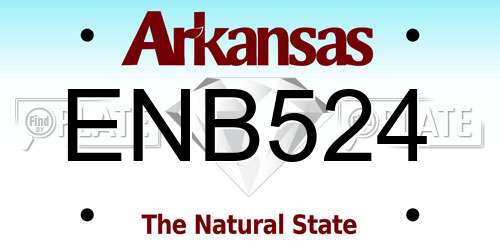 ENB524 Arkansas License Plate