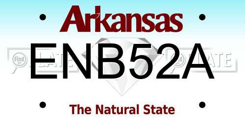 ENB52A Arkansas License Plate
