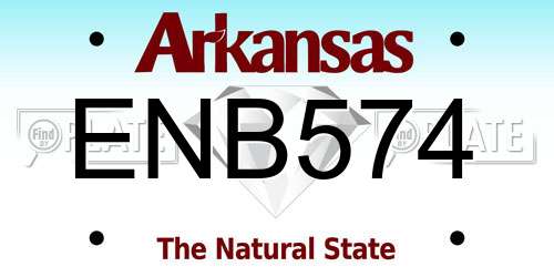 ENB574 Arkansas License Plate