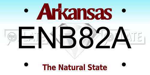 ENB82A Arkansas License Plate
