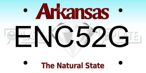 ENC52G Arkansas License Plate
