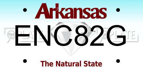 ENC82G Arkansas License Plate