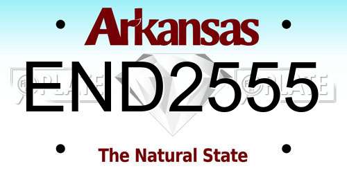 END2555 Arkansas License Plate