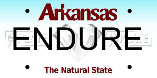 ENDURE Arkansas License Plate