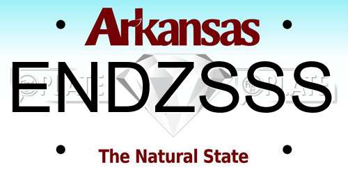 ENDZSSS Arkansas License Plate