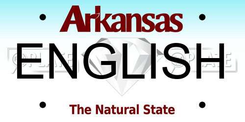 ENGLISH Arkansas License Plate