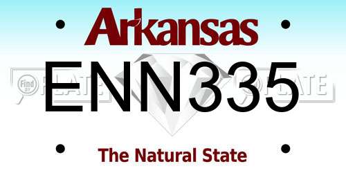 ENN335 Arkansas License Plate
