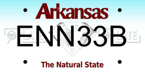 ENN33B Arkansas License Plate