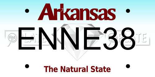 ENNE38 Arkansas License Plate
