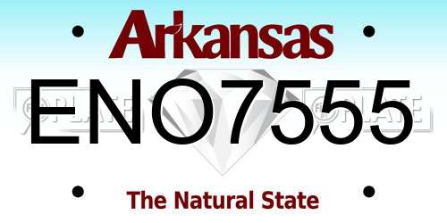 ENO7555 Arkansas License Plate