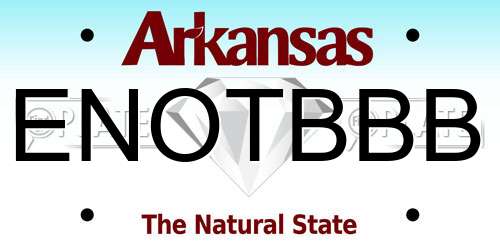 ENOTBBB Arkansas License Plate