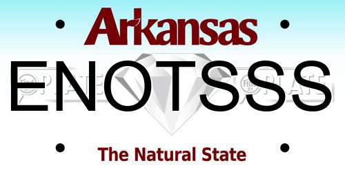 ENOTSSS Arkansas License Plate