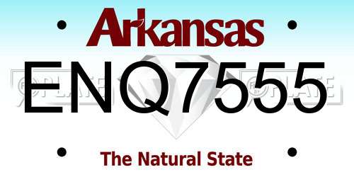 ENQ7555 Arkansas License Plate