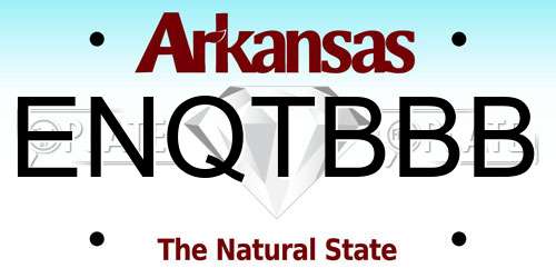 ENQTBBB Arkansas License Plate