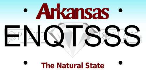 ENQTSSS Arkansas License Plate