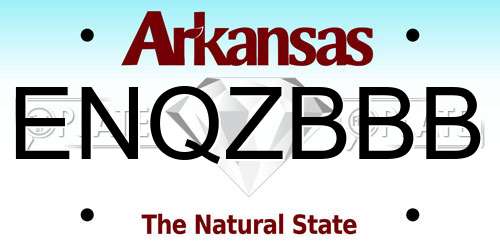 ENQZBBB Arkansas License Plate