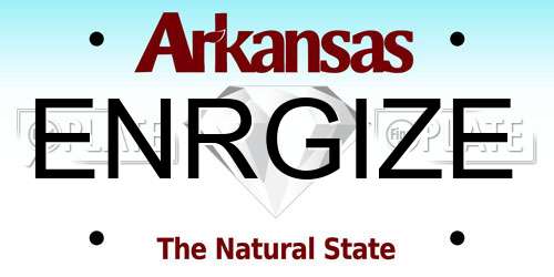 ENRGIZE Arkansas License Plate