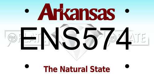 ENS574 Arkansas License Plate