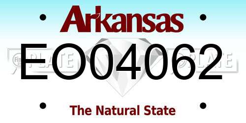 EO04062 Arkansas License Plate