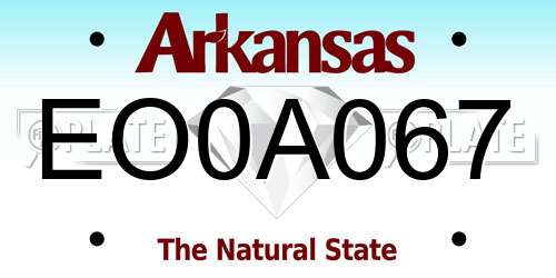 EO0A067 Arkansas License Plate