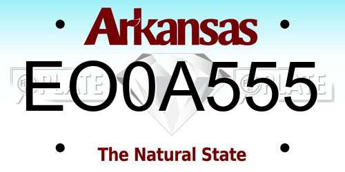 EO0A555 Arkansas License Plate