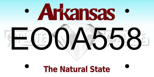 EO0A558 Arkansas License Plate