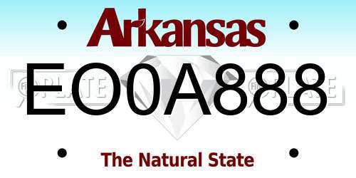 EO0A888 Arkansas License Plate