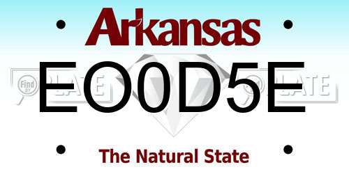 EO0D5E Arkansas License Plate