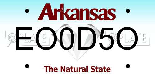 EO0D5O Arkansas License Plate