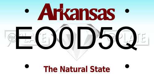 EO0D5Q Arkansas License Plate