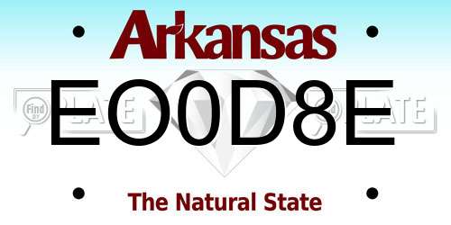 EO0D8E Arkansas License Plate