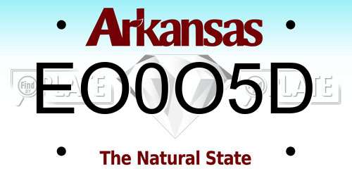 EO0O5D Arkansas License Plate