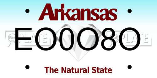 EO0O8O Arkansas License Plate