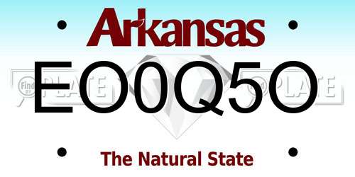 EO0Q5O Arkansas License Plate