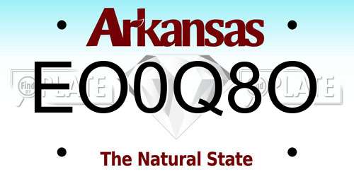 EO0Q8O Arkansas License Plate